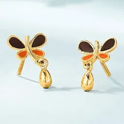 P.N.Gadgil Jewellers Lumi Fly 22kt Yellow Gold Stud Earring For Woman-picture-31