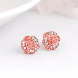 GIVA 925 Silver Rose Gold Roseate Earringss For Women-picture-38