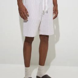 WES Lounge by Westside Taupe Relaxed-Fit Mid-Rise Cotton-Blend Shorts-picture-2