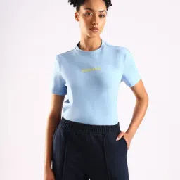 Calvin Klein Jeans Blue Cotton Slim Fit Logo Printed T-Shirt-picture-31