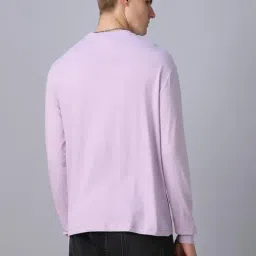 Bewakoof Purple Cotton Loose fit T-Shirt image 2