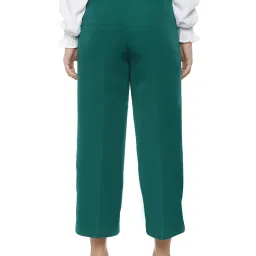 Van Heusen Green Flat Front Trousers image 2