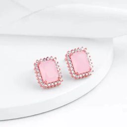 GIVA 925 Sterling Silver Rose Gold Fairytale Studs For Women-picture-15