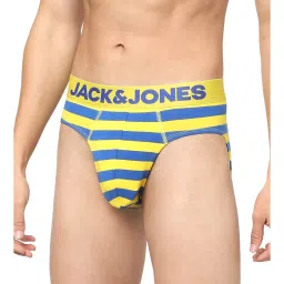 Jack & Jones Yellow & Blue Striped Briefs image 3