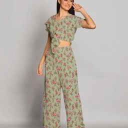 Zink London Mint Green Floral Print Co-Ord Set-picture-27