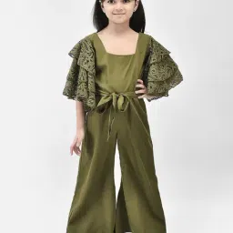 Eavan Kids Olive Solid Jumpsuit-picture-16
