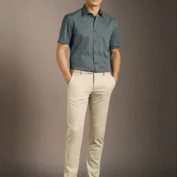 Louis Philippe Navy Cotton Regular Fit Printed Shirt image 5