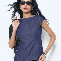 Sf Jeans By Pantaloons Blue Slim Fit Top image 4