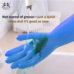 Swavind Safety Hand Gloves Natural Rubber Blue Free Size (Pack of 12 Pair) image 3