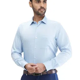 Park Avenue Blue Regular Fit Checks Shirt-picture-12