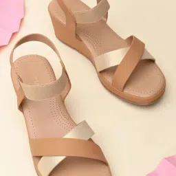 Rocia by Regal Women's Beige Ankle Strap Wedges-picture-23