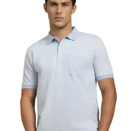 Louis Philippe Blue Cotton Regular fit Printed Polo T-Shirt-picture-25