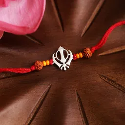 Ishin 925 Pure Silver Beaded Thread Rakhi-picture-43