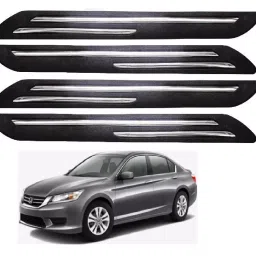 SCA Rubber Car Side Bumper Protector Guard with Double Chrome Strip for Honda Accord Old Model Black (Set of 4)-picture-20
