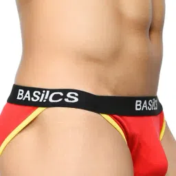 BASIICS by La Intimo Red , Yellow & Blue Briefs (Pack of 3) image 3