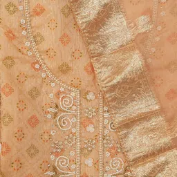 SHADOW & SAINING Floral Embroidered Beads And Stones Unstitched Dress Material image 4