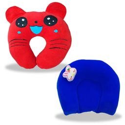 Chinmay Kids Mustard Seeds, Polyester Fibre Animals Baby Pillow Pack of 2 New Red, Blue-picture-17