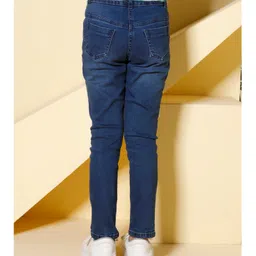 Peppermint Denim Woven Solid Jeans With Belt - Navy Blue image 3