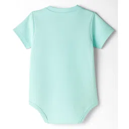 Babyoye Interlock Knit Half Sleeves Onesies With Dino Print - Light Blue image 2