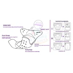 The Cheeky Kidzz Baby Essential Reusable Cotton Cloth Diaper With Bamboo Charcoal Insert With 3 Feeding Bib (Ornge) image 4