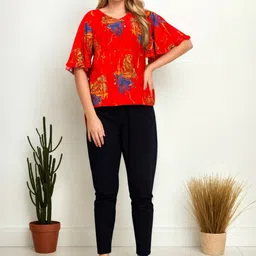 Bucciato Private Limited Print Flared Sleeve Top-image-58