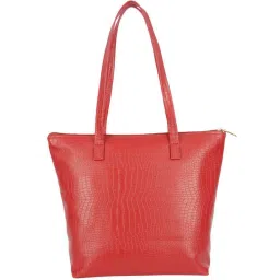 Enoki by Baggit Red Textured Medium Tote Handbag image 3