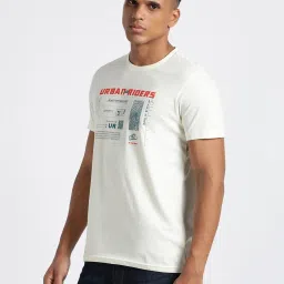Lee White Cotton Slim Fit Printed T-Shirt image 3