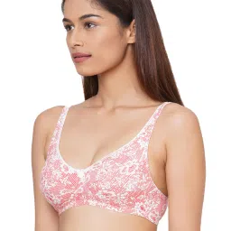 Inner Sense Pink & Beige Floral Print Full Coverage Bra - Pack of 3 image 3