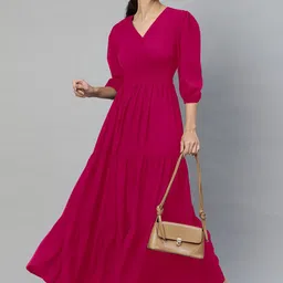 Femvy Applique Crepe Fit & Flare Maxi Dress-image-27