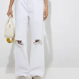 nuon women Nuon by Westside White Distressed Relaxed-Fit Mid-Rise Jeans-picture-27