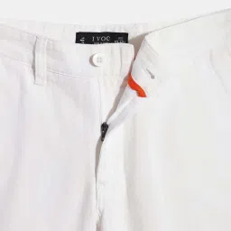 IVOC Kids White Cotton Slim Fit Shorts image 3