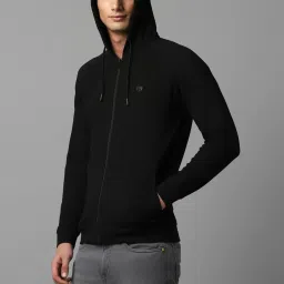 Allen Solly Black Cotton Regular Fit Hooded Sweatshirt image 3