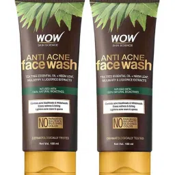 wow skin science Wow Anti Acne Neem & Tea Tree Face Wash - Oil Free (Pack Of 2) image 1