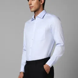 Louis Philippe Blue Cotton Regular Fit Striped Shirt image 3