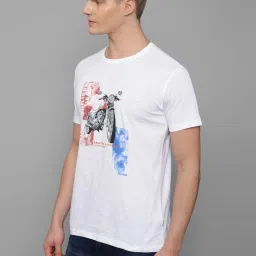 Louis Philippe Jeans White Cotton Slim Fit Printed T-Shirt image 3