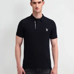 U.S. Polo Assn. Blue Cotton Slim Fit Polo T-Shirt image 1