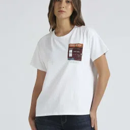 Pepe Jeans White Cotton Printed T-Shirt image 1