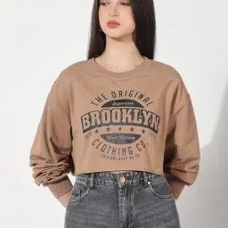 SHOWOFFFF Brown Cotton Printed Top-picture-39