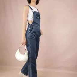 Crimsoune Club Blue Cotton Slim Fit Dungaree image 1