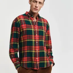 Gant Men Red Checked Button-Down Collar Full Sleeves Shirt image 1