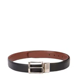 Louis Philippe Black Leather Solid Reversible Belt-picture-20