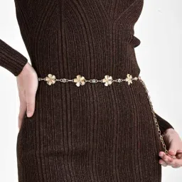 Kazo Gold Synthetic Waist Belt for Women-image-27