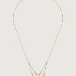 Mia by Tanishq Twilight Crescent 14k Gold & Diamond Double Layered Necklace image 3