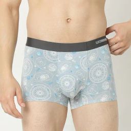 UnderJeans by Spykar Super Premium Bonded Elastic Slate Grey Printed Trunks-picture-0