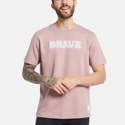 Octave Pink Cotton Regular Fit Printed T-Shirt image 1