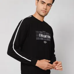 Cantabil Black Regular Fit Printed Sweatshirt image 3