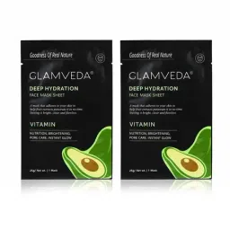 Glamveda Vitamin Nourishing Korean Sheet Mask Pack Of 2 - 50 gm-picture-18