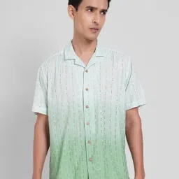 7 Alt By Pantaloons Green Cotton Relaxed Fit Ombre Shirt-picture-41