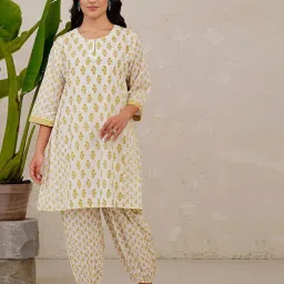 Jaypore Multicolour Block Printed Straight Fit Kurta image 1