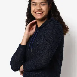 Campus Sutra Navy Regular Fit Hoodie image 3